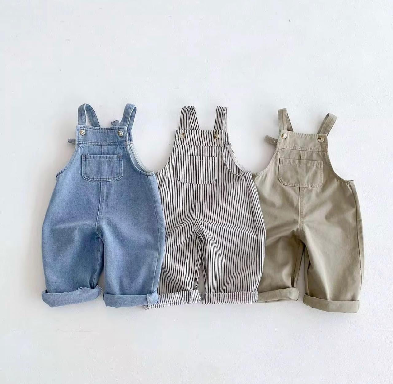 soft jeans overall available in 3 colors from 1 to 7 years